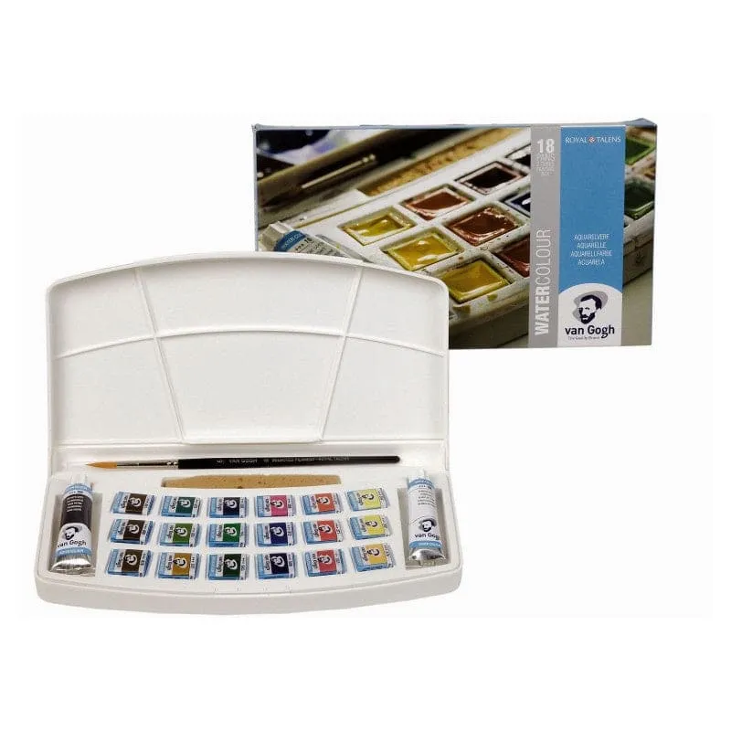 Van Gogh Watercolour Painting Box 18 Pans 2 Tubes 10ml