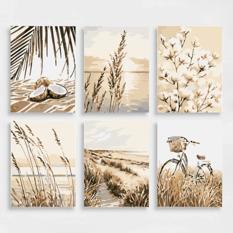 Coastal Neutrals Beach Collection - Mini Paint by Numbers Set