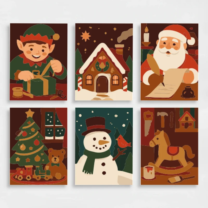 Santa's Workshop - Mini Paint by Numbers Set