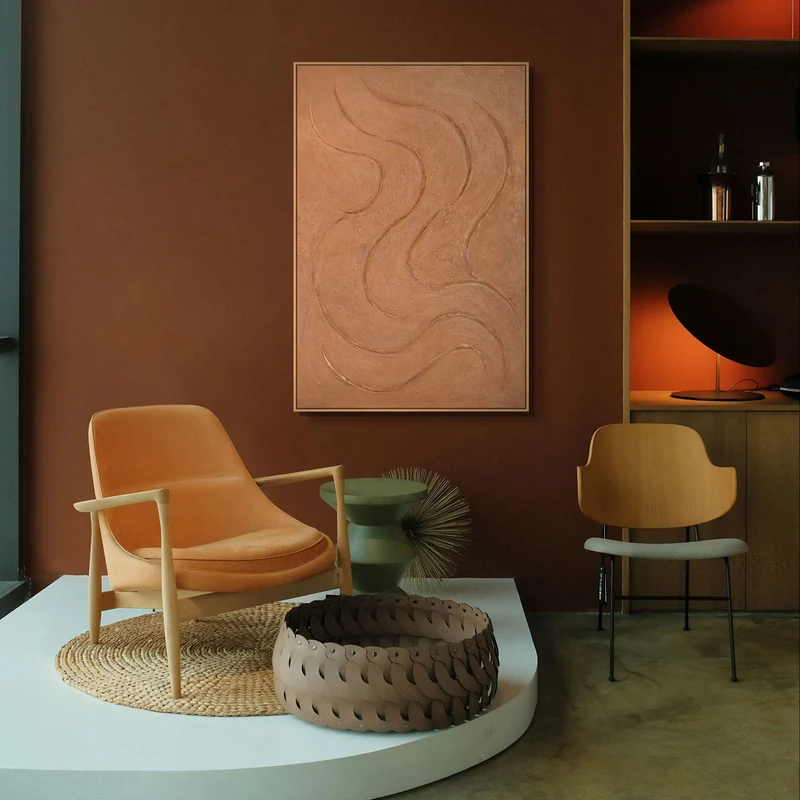 Abstraktes Bild auf Leinwand „Warme Rhythmen“ – Wandkunst in Erdtönen