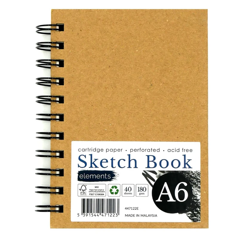 Elements - Wire-O Sketchbook - A6 - Hard Kraft cover