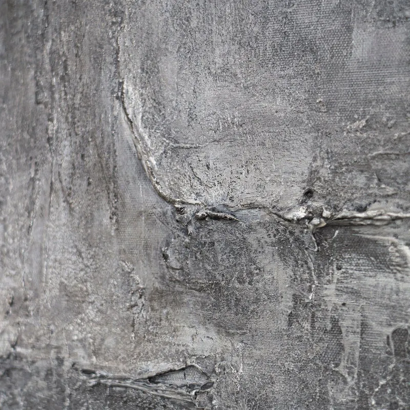 Leinwandbild mit Rahmen „Erinnerung des Steins“ – Strukturierte Acrylmalerei in Betonoptik