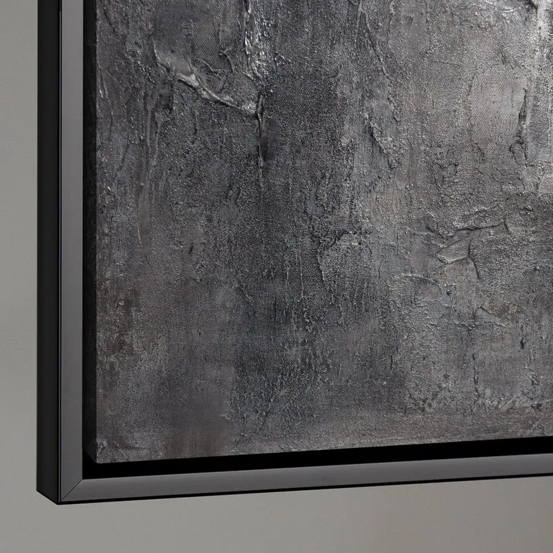 Leinwandbild mit Rahmen „Erinnerung des Steins“ – Strukturierte Acrylmalerei in Betonoptik