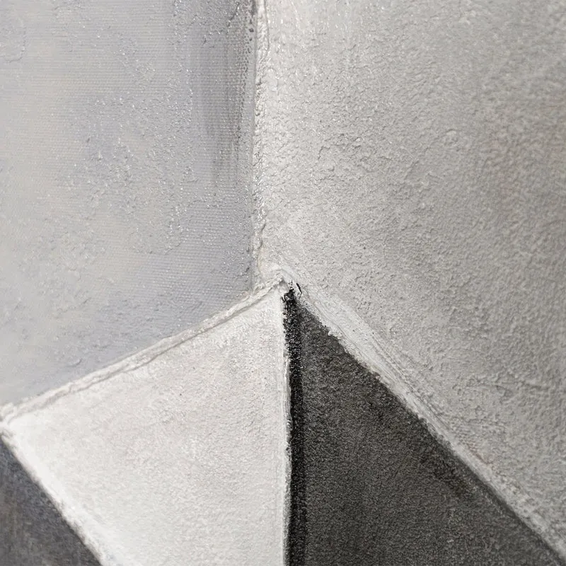 Gemälde Abstrakt mit Rahmen „Stadtkonturen“ – Moderne Acrylmalerei in Grau & Schwarz