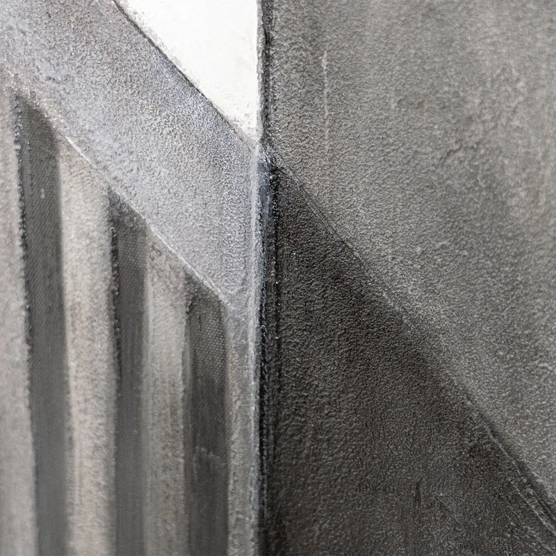 Gemälde Abstrakt mit Rahmen „Stadtkonturen“ – Moderne Acrylmalerei in Grau & Schwarz