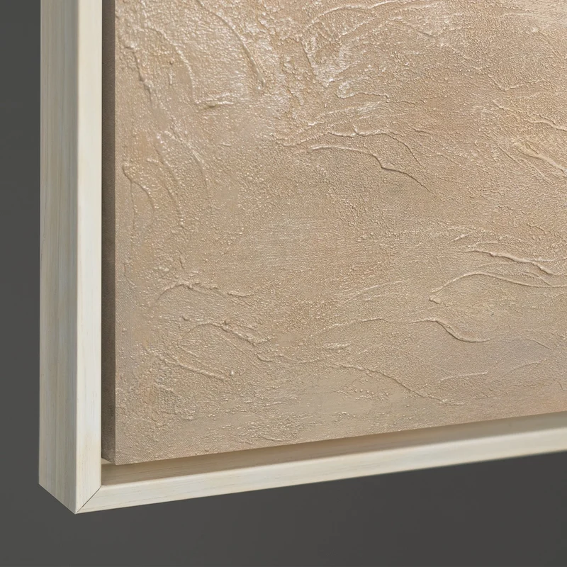 Abstraktes Acrylmalerei mit Rahmen „Grüner Akzent“ – Minimalistische Wandkunst auf Leinwand