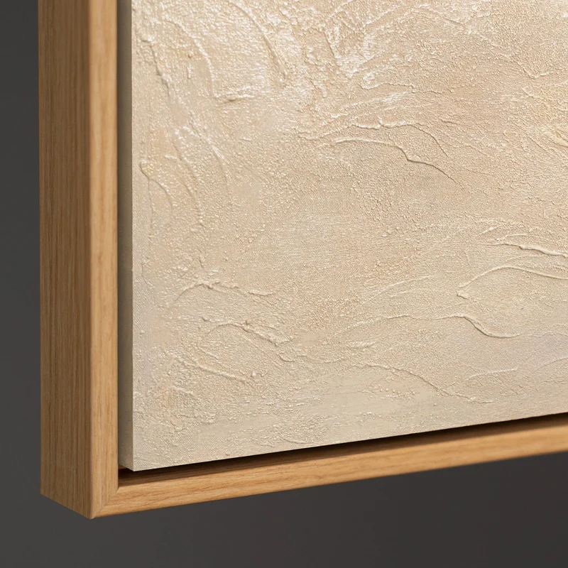 Abstraktes Acrylmalerei mit Rahmen „Grüner Akzent“ – Minimalistische Wandkunst auf Leinwand