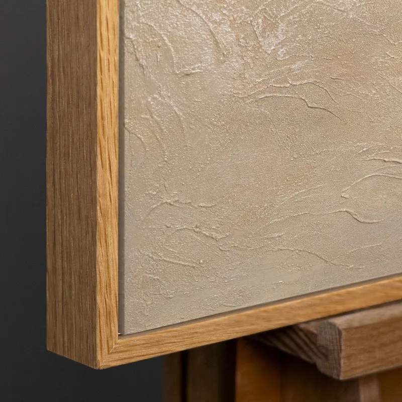 Abstraktes Acrylmalerei mit Rahmen „Grüner Akzent“ – Minimalistische Wandkunst auf Leinwand