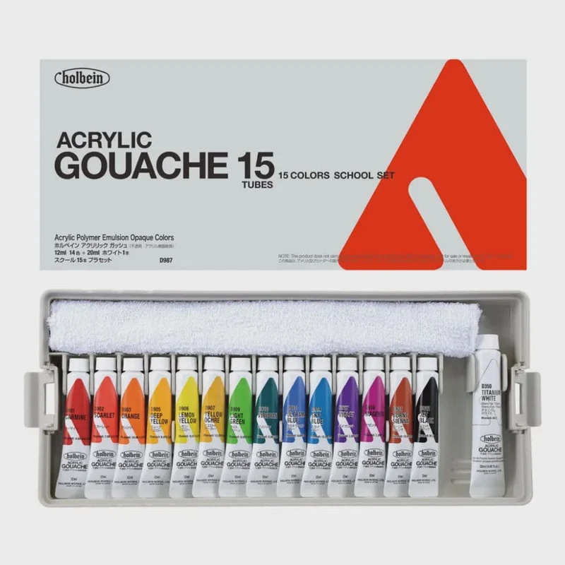 Holbein Acrylic Gouache School Set in Case