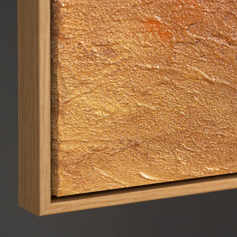 Handgemaltes Acrylbild mit Rahmen „Abendliche Hügel“ – Moderne Wandkunst in Erdtönen