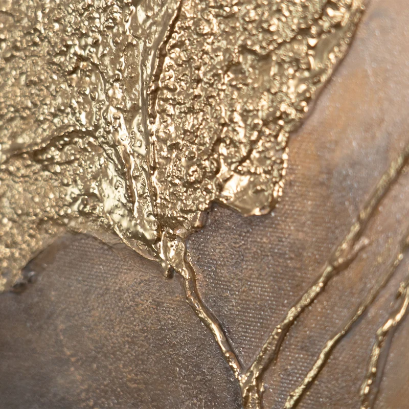 Handgemaltes Gemälde „Leuchten in den Wolken“ – Elegantes Acrylgemälde mit Goldakzenten