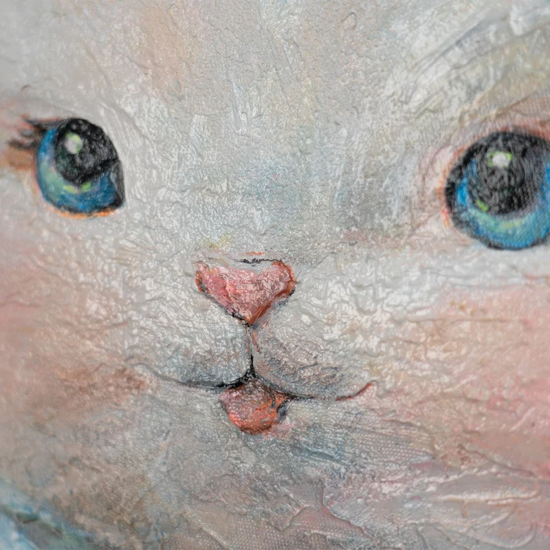 Rundes Acrylbild „Bunny" – handgemalter Hase fürs Kinderzimmer, Ø 60–100 cm