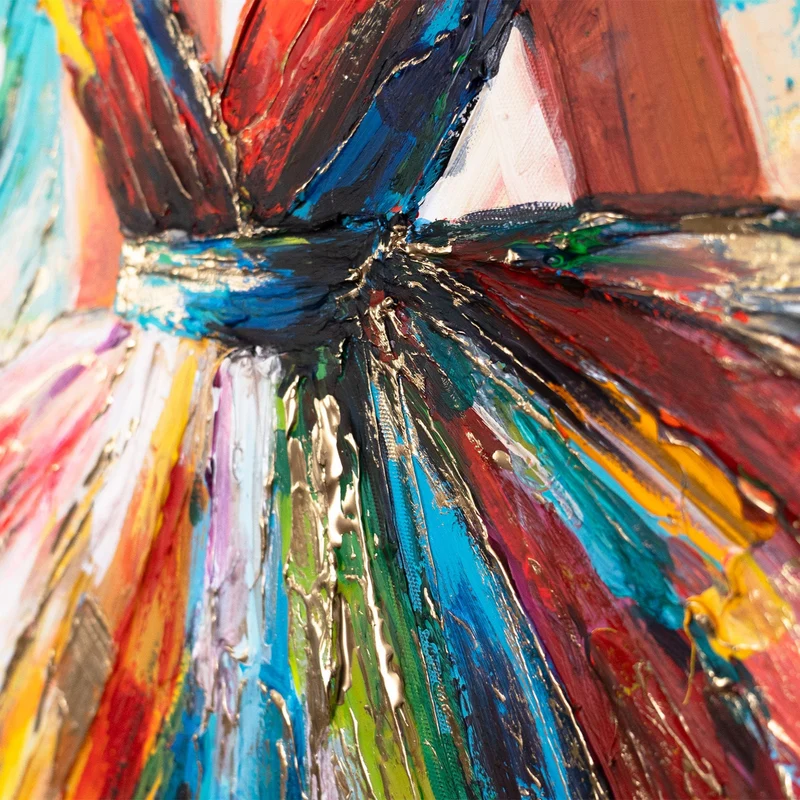 Handgemaltes Acrylbild Frau mit Hut – elegante Wanddeko "Strahlende Schönheit" 115x50cm