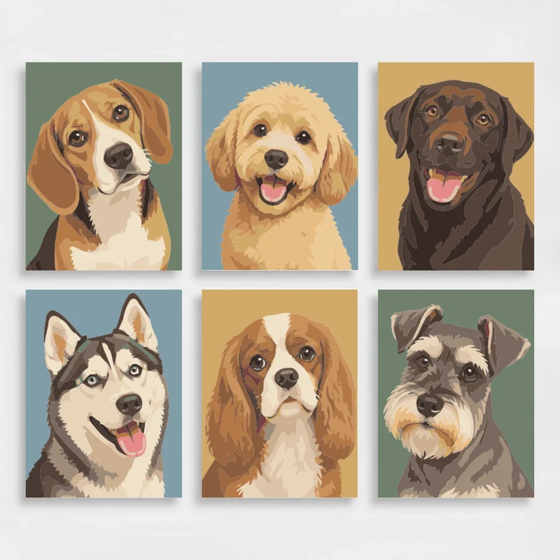 Beloved Dog Breeds - Mini Paint by Numbers Set