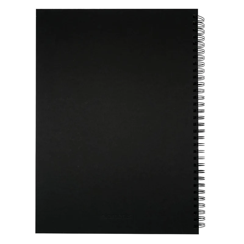 Elements - Wire-O Black Paper Sketch Book 200gsm Portrait A3