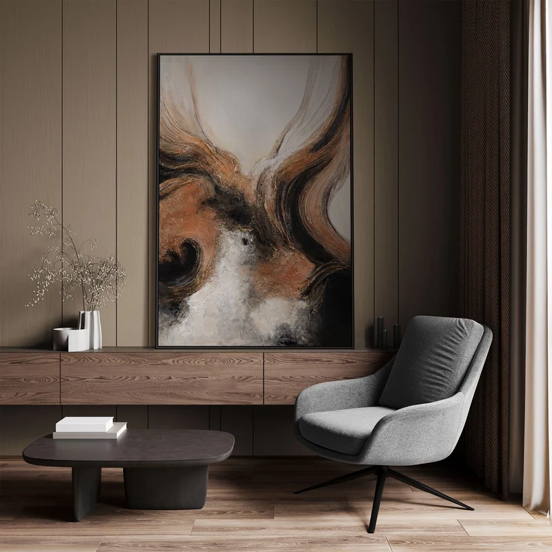 Abstraktes Acryl Gemälde „Element in Bewegung“ – Moderne Kunst auf Leinwand