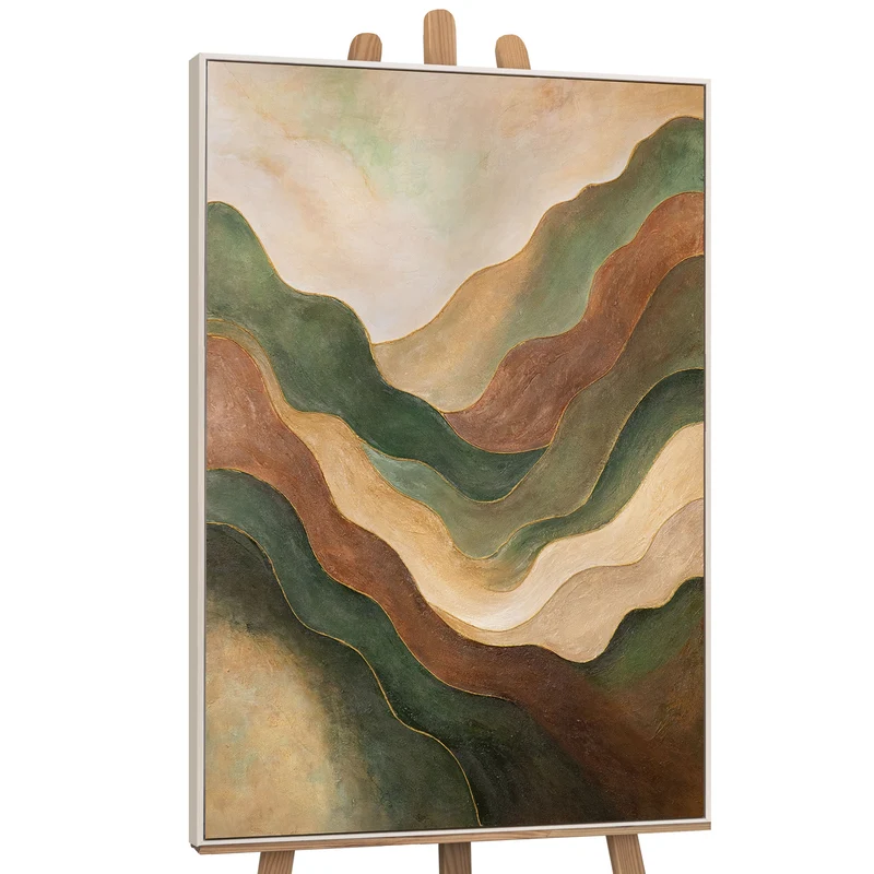 Abstraktes Acrylgemälde „Tanz der Hügel“ – Moderne Landschaft auf Leinwand