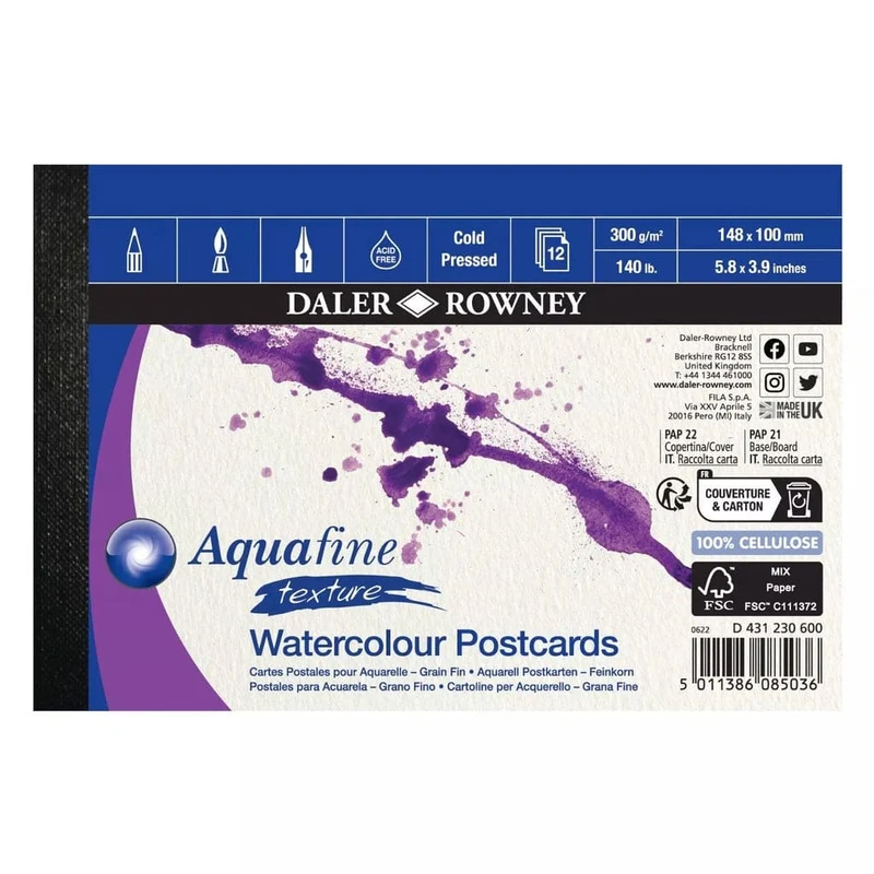 Aquafine Texture Watercolour Postcards