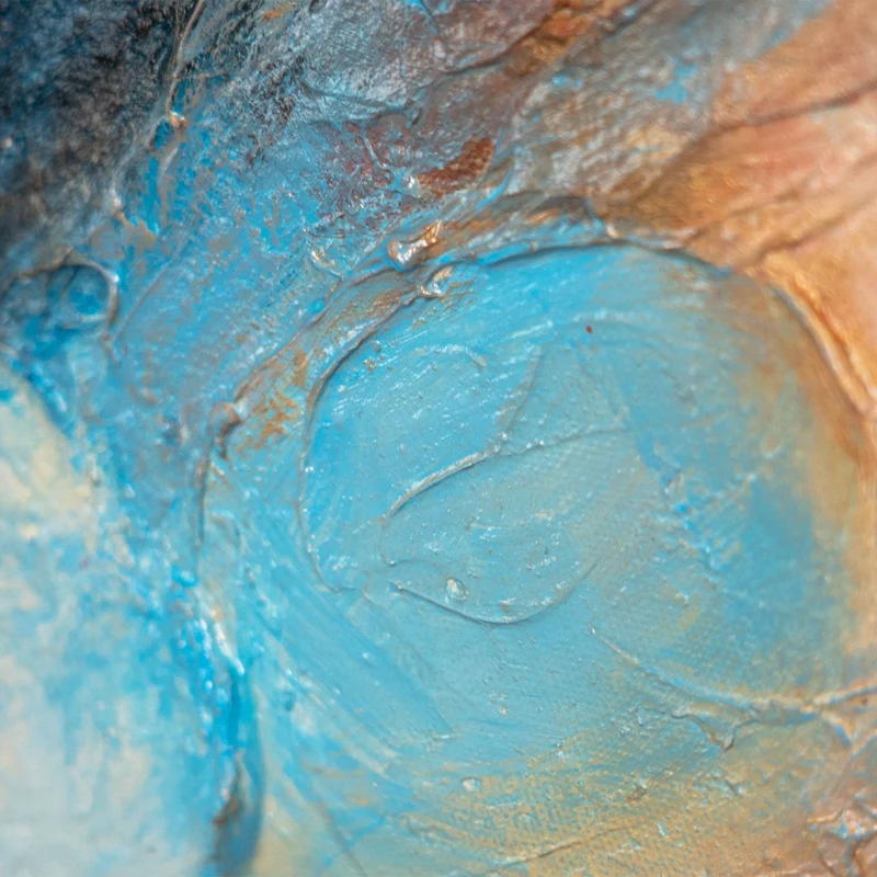 Abstraktes Gemälde mit Rahmen „Musik in Farbe“ – Handgemalte Kunst auf Leinwand