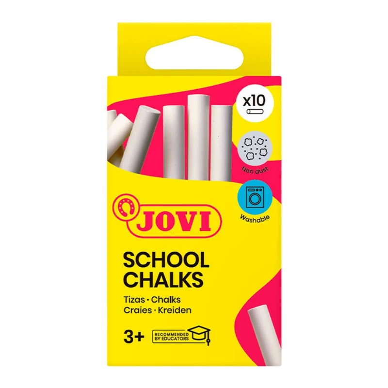 Jovi - School chalks box 10 chalk sticks - White colour