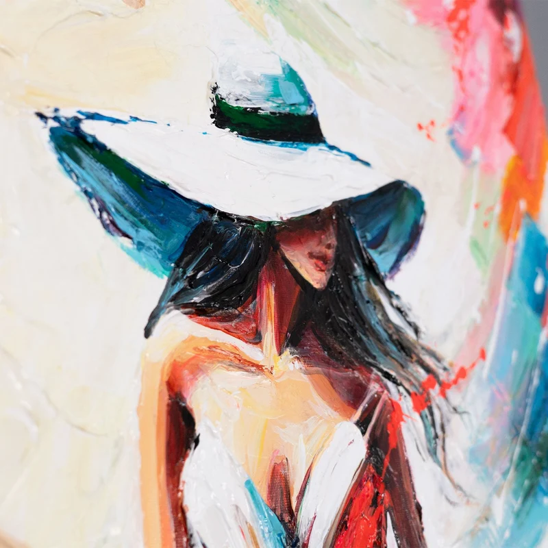 Abstraktes Frauenbild auf Leinwand – Acrylgemälde "Aufsteigende Anmut" handgemalt 115x50cm