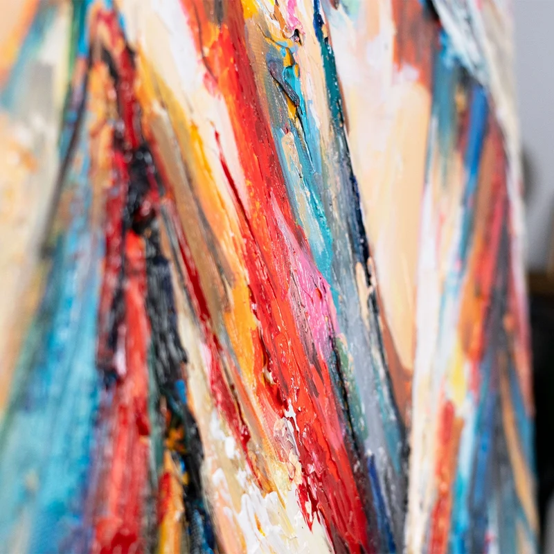 Handgemaltes Acrylbild "Dame mit Hut" – Moderne Wandkunst auf Leinwand 115x50cm