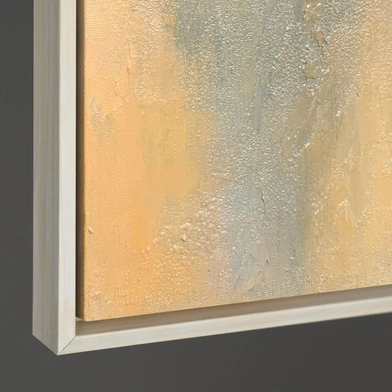 Handgemaltes Acrylgemälde mit Rahmen „Facetten der Blütenblätter“ – Abstrakte florale Wandkunst