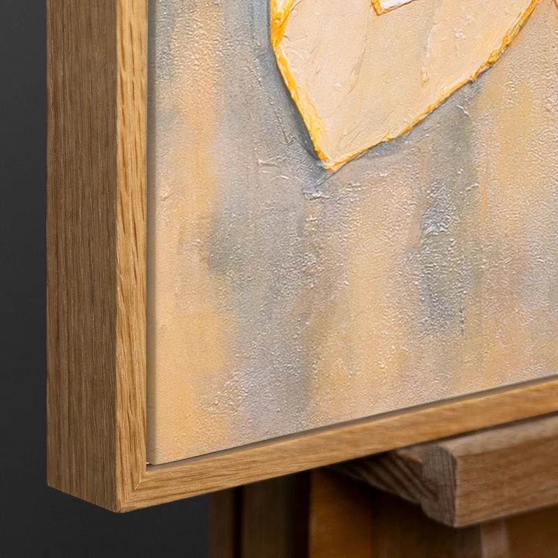 Handgemaltes Acrylgemälde mit Rahmen „Facetten der Blütenblätter“ – Abstrakte florale Wandkunst
