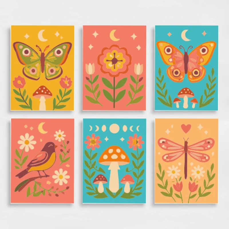 Whimsical Garden Folk - Mini Paint by Numbers Set