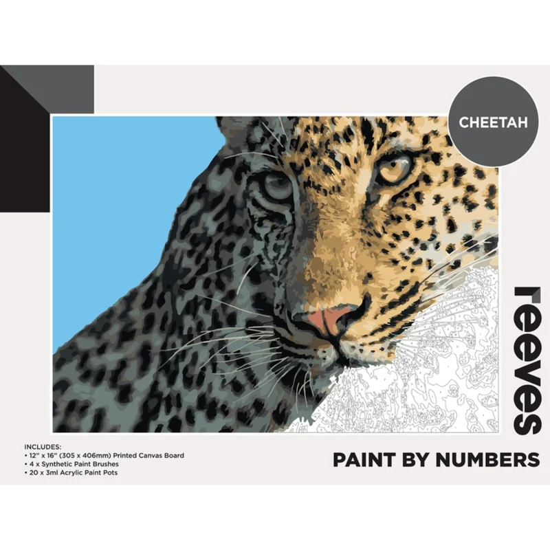 Reeves Paint by Numbers 12x16 inch - Cheetah