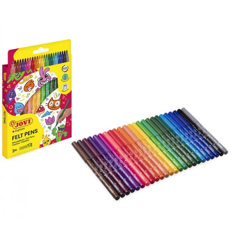 Jovi - Washable Felt Tip Marker Pens - 24x assorted colours