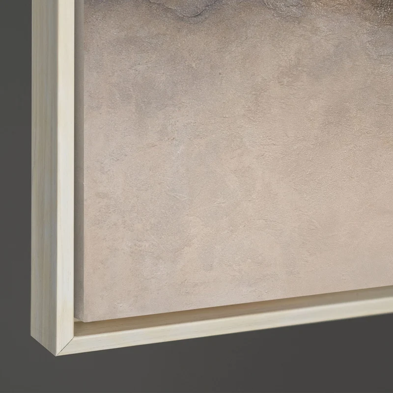 Abstraktes Acrylbild „Nebliger Morgen“ – Elegante Acrylgemälde in Beige & Grau