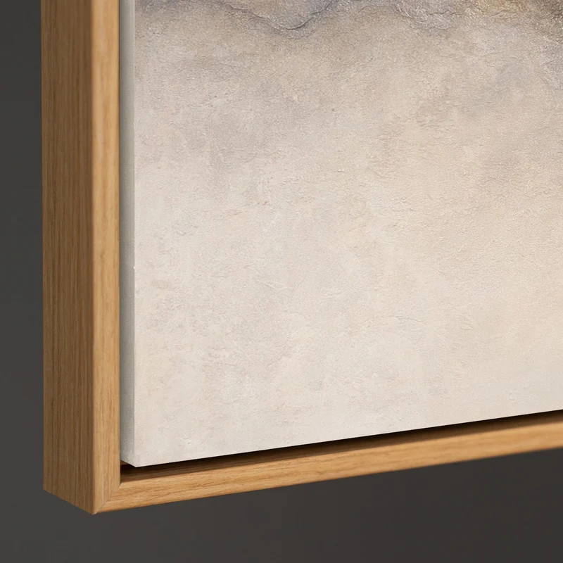 Abstraktes Acrylbild „Nebliger Morgen“ – Elegante Acrylgemälde in Beige & Grau