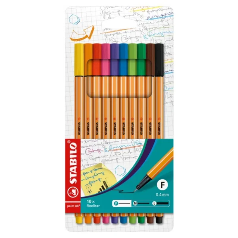STABILO - point 88 Fineliner 0.4mm - Wallet of 10