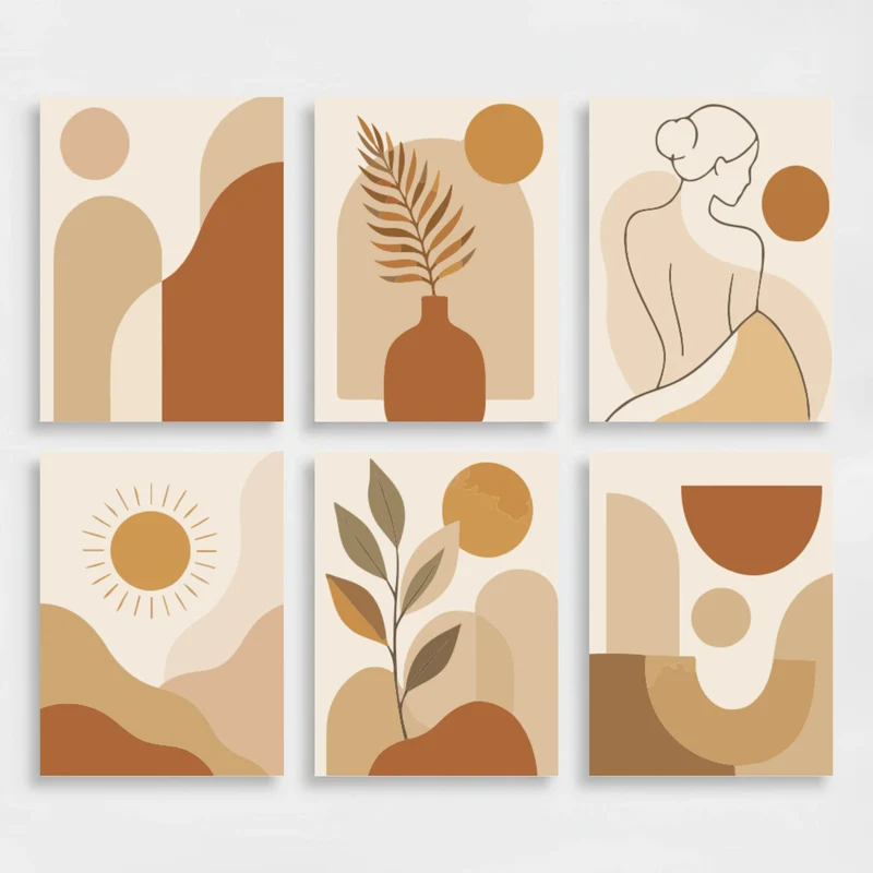 Boho Earth Tones - Mini Paint by Numbers Set