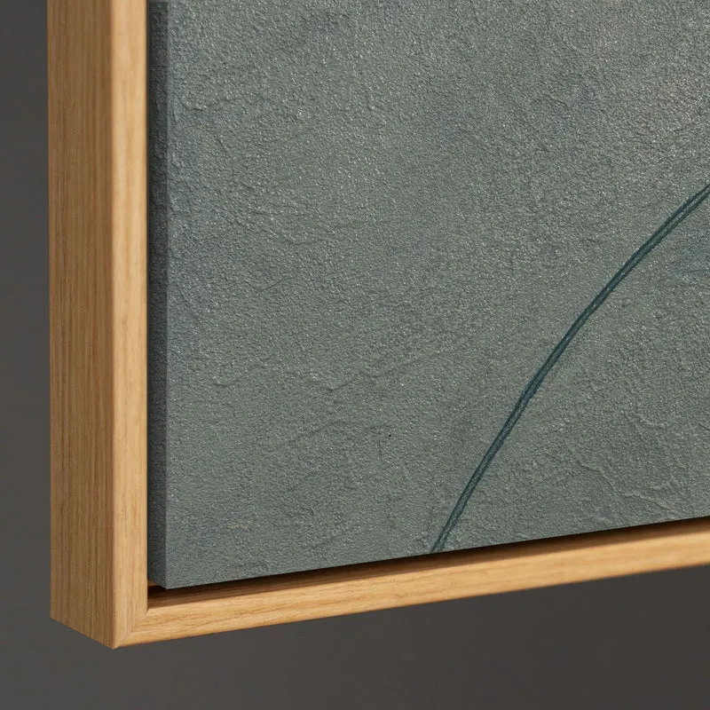 Abstraktes Acrylbild mit Rahmen „Ewige Linie“ – Moderne Wanddeko in Naturfarben