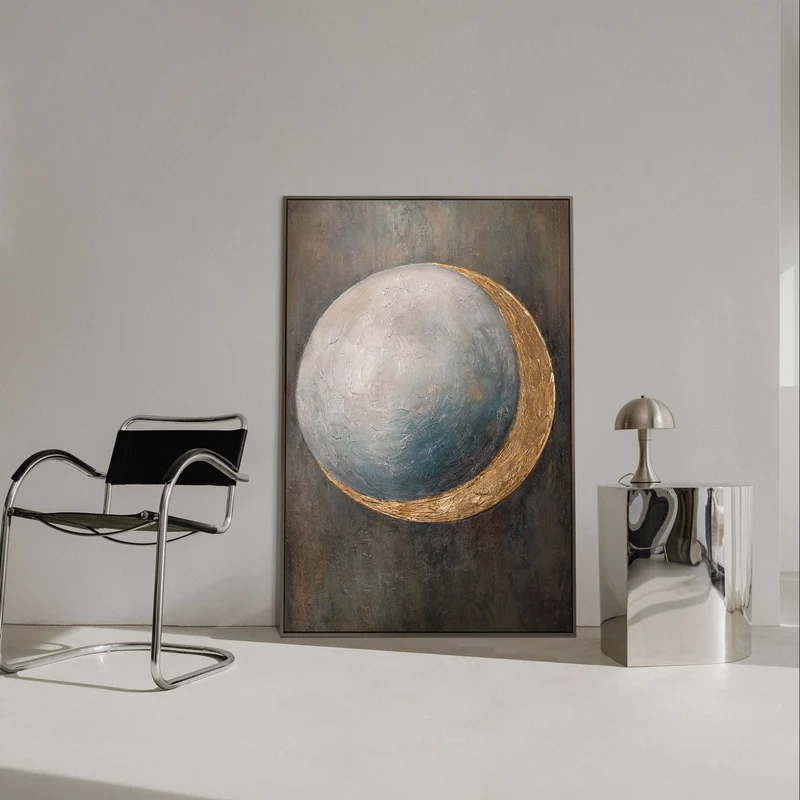 Abstraktes Gemälde auf Leinwand „Wärme des Universums“ – Moderne Wanddekoration