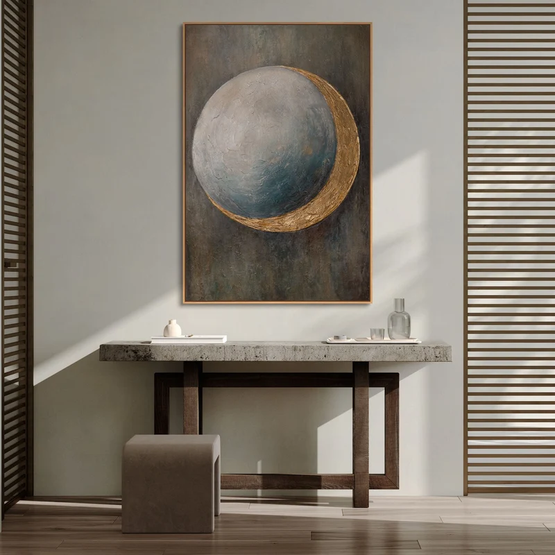 Abstraktes Gemälde auf Leinwand „Wärme des Universums“ – Moderne Wanddekoration