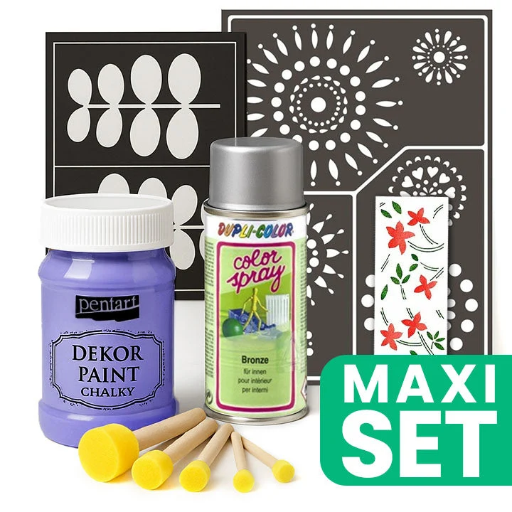 Furniture Renovation Set with Silver Spray Paint - Purple