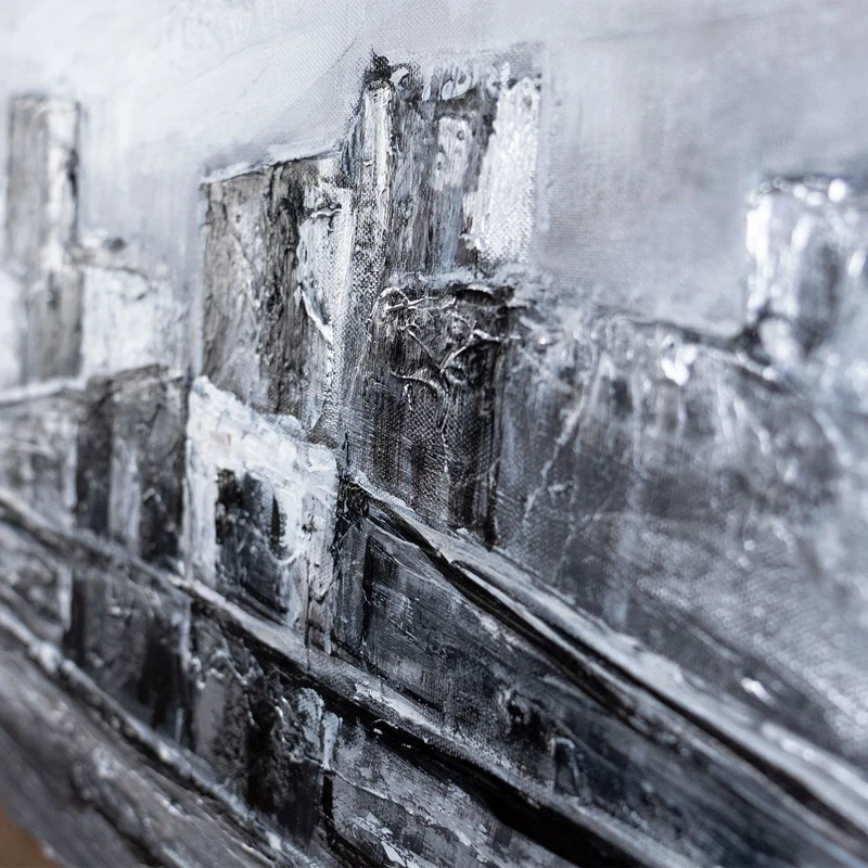 Handgemaltes Acrylbild Stadt "Architektur der Zeit" 115x50cm