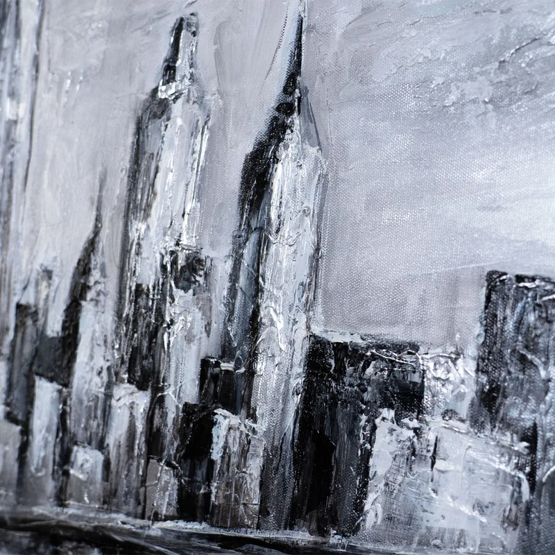 Handgemaltes Acrylbild Stadt "Architektur der Zeit" 115x50cm
