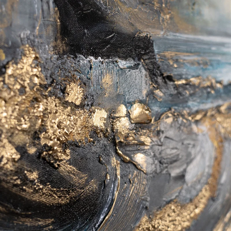 Gemälde "Das Gold der Winde" – abstrakte Wanddeko auf Leinwand 115x50cm