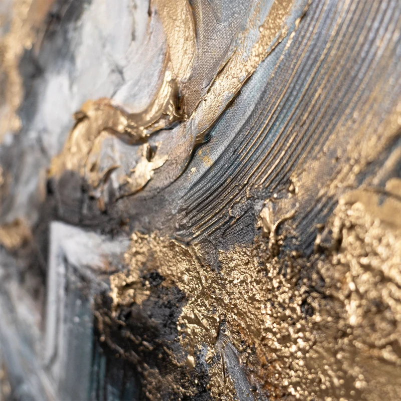 Gemälde "Das Gold der Winde" – abstrakte Wanddeko auf Leinwand 115x50cm