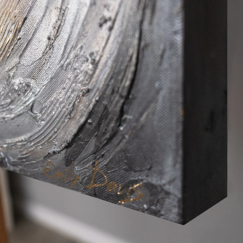 Gemälde "Das Gold der Winde" – abstrakte Wanddeko auf Leinwand 115x50cm