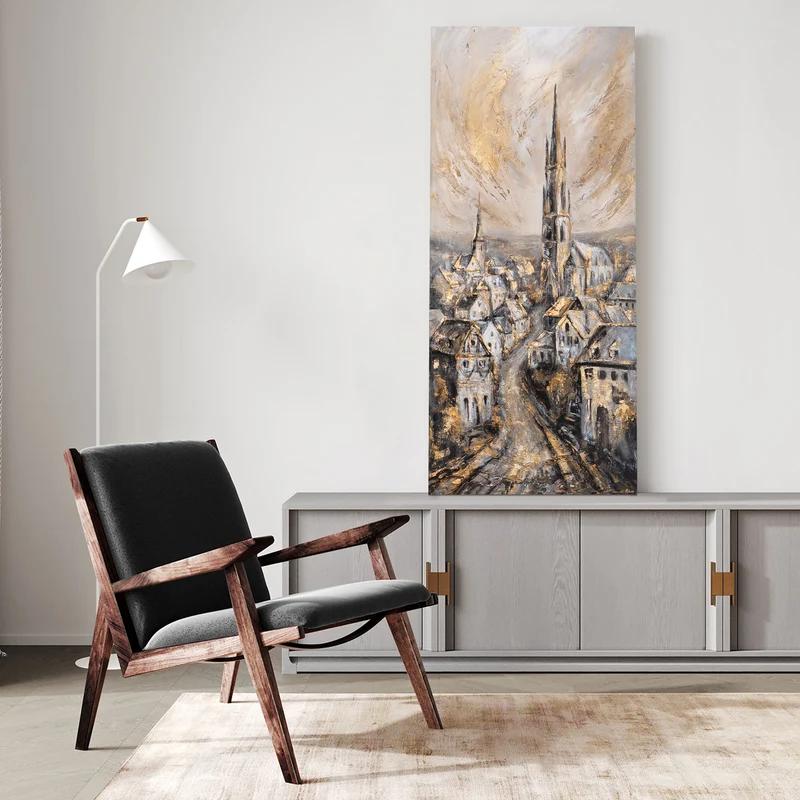 Gemälde auf Leinwand "Antike Kathedrale" Acryl Malerei modern