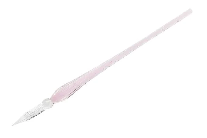 Twisted Glass Calligraphy Pen 19cm Pale Pink
