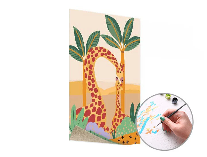 Paint by Numbers: Giraffe and Calf | Low Difficulty