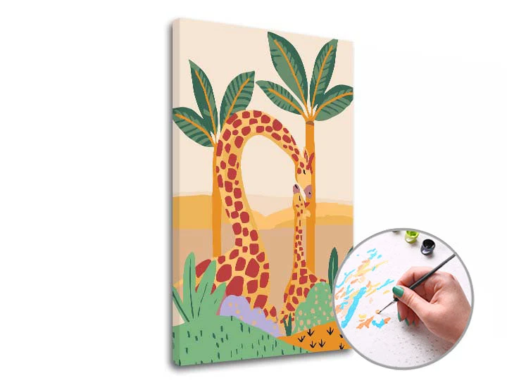 Paint by Numbers: Giraffe and Calf | Low Difficulty