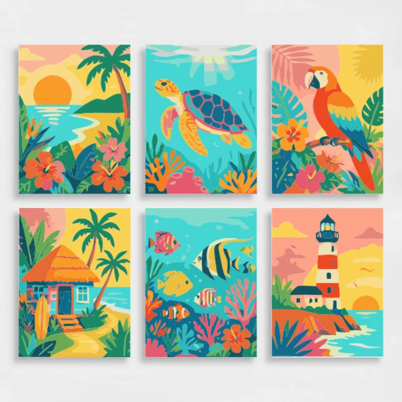 Tropical Paradise - Mini Paint by Numbers Set