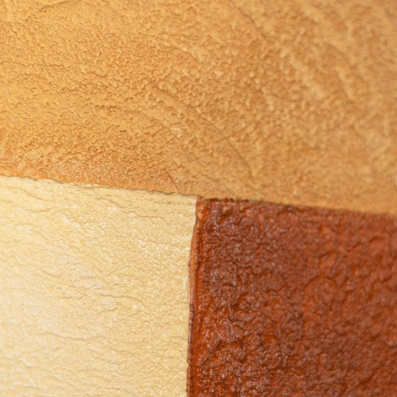Abstraktes Geometrie Gemälde mit Rahmen „Verflechtung der Formen“ - Wanddeko in Erdtönen